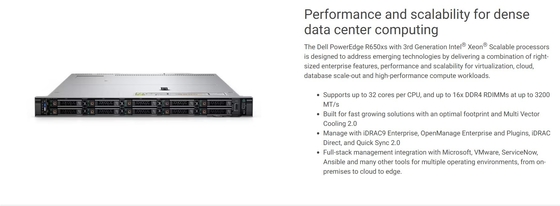 Server rack 1U DELL EMC PowerEdge R650 Intel Xeon 4310 1U di livello aziendale